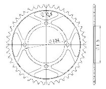 Supersprox acciaio rocchetto per catena 520 - 50Z (nero)