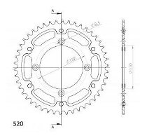 Supersprox Steel Chain wheel 520 - 46Z (black)