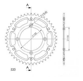 Supersprox Stealth rueda de cadena 520 - 47Z (anaranjado)