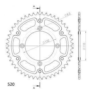 Supersprox acciaio rocchetto per catena 520 - 48Z (nero)