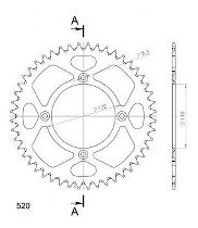 Supersprox aluminium roue d`entrainement 520 - 48Z (noir)