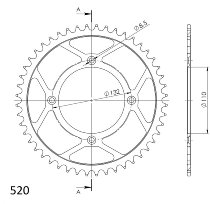 Supersprox acciaio rocchetto per catena 520 - 49Z (nero)