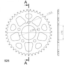 Supersprox aluminio rueda de cadena 525 - 39Z (negro)