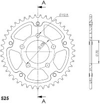 Supersprox Stealth rueda de cadena 525 - 40Z (rojo)