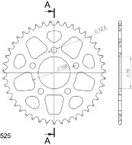 Supersprox aluminium roue d`entrainement 525 - 43Z (noir)