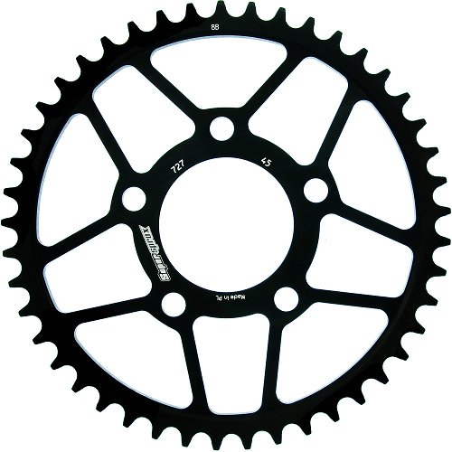 Supersprox acero rueda de cadena 525 - 45Z (negro)