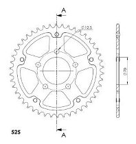 Supersprox Stealth rocchetto per catena 525 - 45Z (argento)