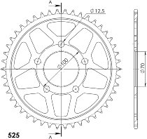 Supersprox acier roue d`entrainement 525 - 46Z (noir)