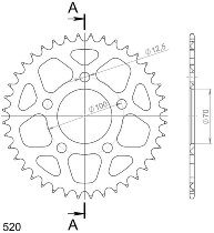 Supersprox aluminio rueda de cadena 520 - 40Z (negro)