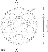 Supersprox aluminium roue d`entrainement 520 - 41Z (noir)