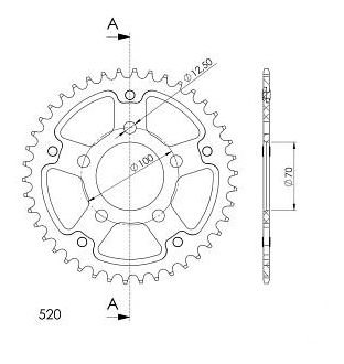 Supersprox Stealth rocchetto per catena 520 - 42Z (oro)