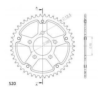 Supersprox Stealth rocchetto per catena 520 - 43Z (oro)