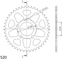 Supersprox aluminium roue d`entrainement 520 - 45Z (noir)