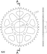 Supersprox aluminium roue d`entrainement 520 - 46Z (noir)