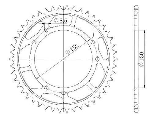 Supersprox Stahl-Kettenrad 530 - 46Z (schwarz)