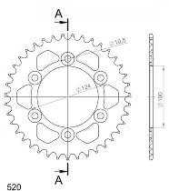 Supersprox aluminio rueda de cadena 520 - 38Z (negro)