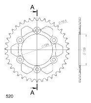 Supersprox aluminio rueda de cadena 520 - 39Z (negro)