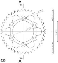 Supersprox alluminio rocchetto per catena 520 - 41Z (nero)