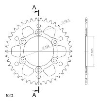 Supersprox aluminio rueda de cadena 520 - 42Z (negro)