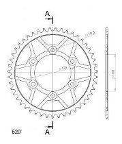 Supersprox acciaio rocchetto per catena 520 - 47Z (nero)