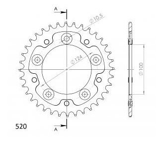 Supersprox Stealth-Kettenrad 520 - 36Z (schwarz)