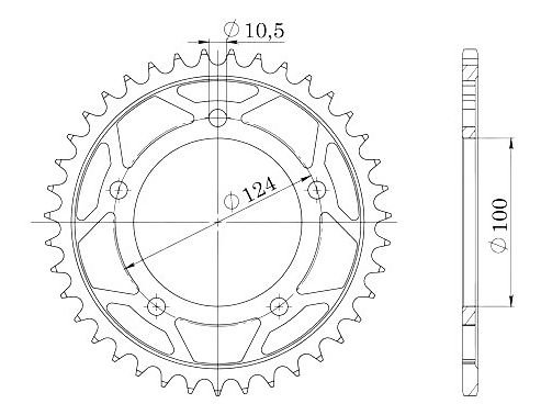 Supersprox aluminium roue d`entrainement 520 - 38Z (noir)