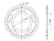 Supersprox alluminio rocchetto per catena 520 - 38Z (nero)