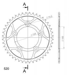 Supersprox acier roue d`entrainement 520 - 39Z (noir)