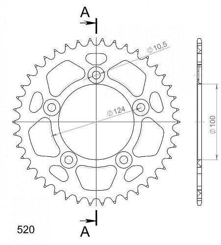 Supersprox aluminium roue d`entrainement 520 - 41Z (noir)