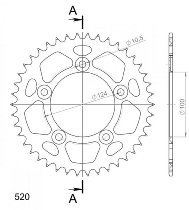 Supersprox alluminio rocchetto per catena 520 - 41Z (nero)