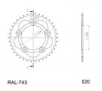 Supersprox alluminio rocchetto per catena 520 - 43Z (nero)