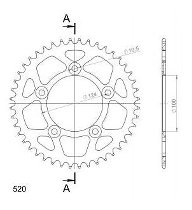 Supersprox Aluminium Chain wheel 520 - 44Z (gold)