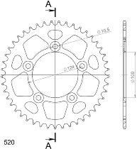 Supersprox Aluminium Chain wheel 520 - 45Z (black)