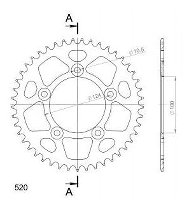 Supersprox alluminio rocchetto per catena 520 - 45Z (rosso)