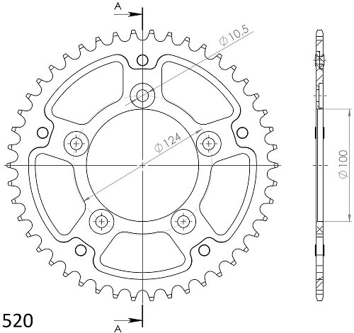 Supersprox Stealth-Kettenrad 520 - 46Z (gold)