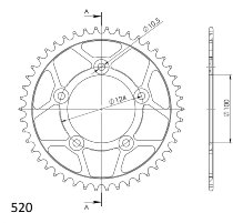 Supersprox acero rueda de cadena 520 - 48Z (negro)