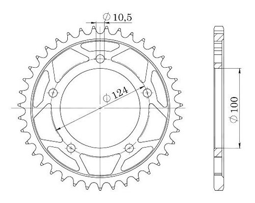 Supersprox acciaio rocchetto per catena 525 - 36Z (nero)