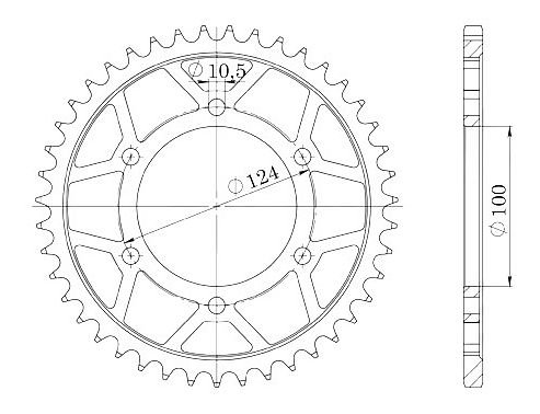 Supersprox acero rueda de cadena 525 - 37Z (negro)