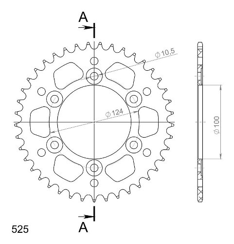 Supersprox Aluminium Chain wheel 525 - 41Z (black)