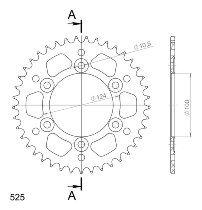 Supersprox aluminio rueda de cadena 525 - 41Z (negro)