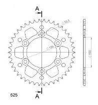 Supersprox aluminio rueda de cadena 525 - 42Z (negro)