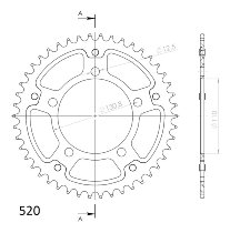 Supersprox Stealth rocchetto per catena 520 - 44Z (nero)