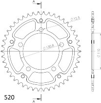 Supersprox Stealth rocchetto per catena 520 - 45Z (rosso)