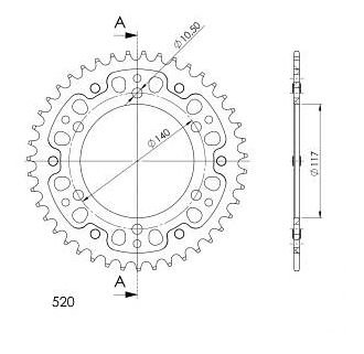 Supersprox Stealth roue d`entrainement 520 - 43Z (or)