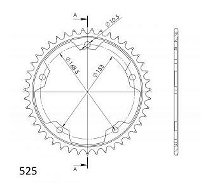 Supersprox acier roue d`entrainement 525 - 43Z (noir)