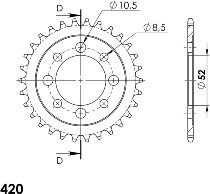 Supersprox Steel Edge rueda de cadena 420 - 30Z (negro)