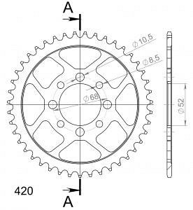 Supersprox acciaio rocchetto per catena 420 - 41Z (nero)