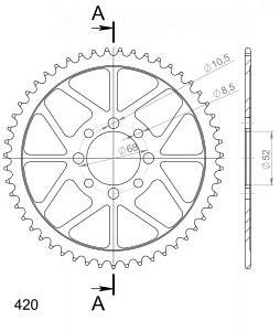 Supersprox acier roue d`entrainement 420 - 49Z (noir)