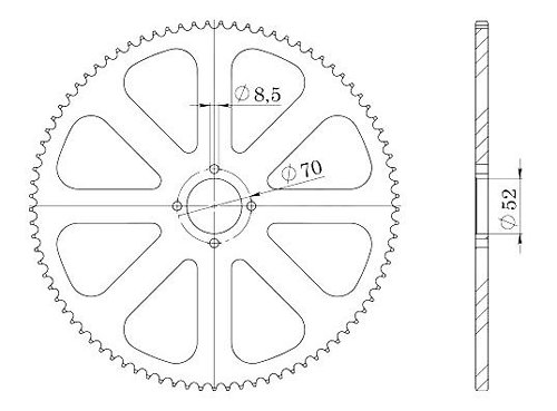 Supersprox acier roue d`entrainement 428 - 38Z (noir)