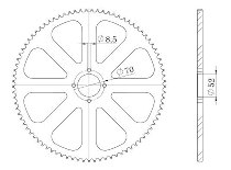 Supersprox acier roue d`entrainement 428 - 38Z (noir)